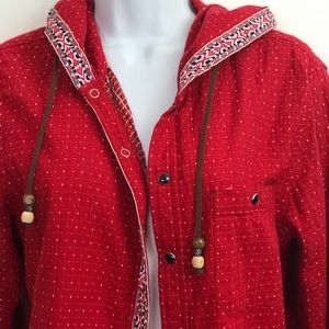 Mainstream long sleeves hooded blouse